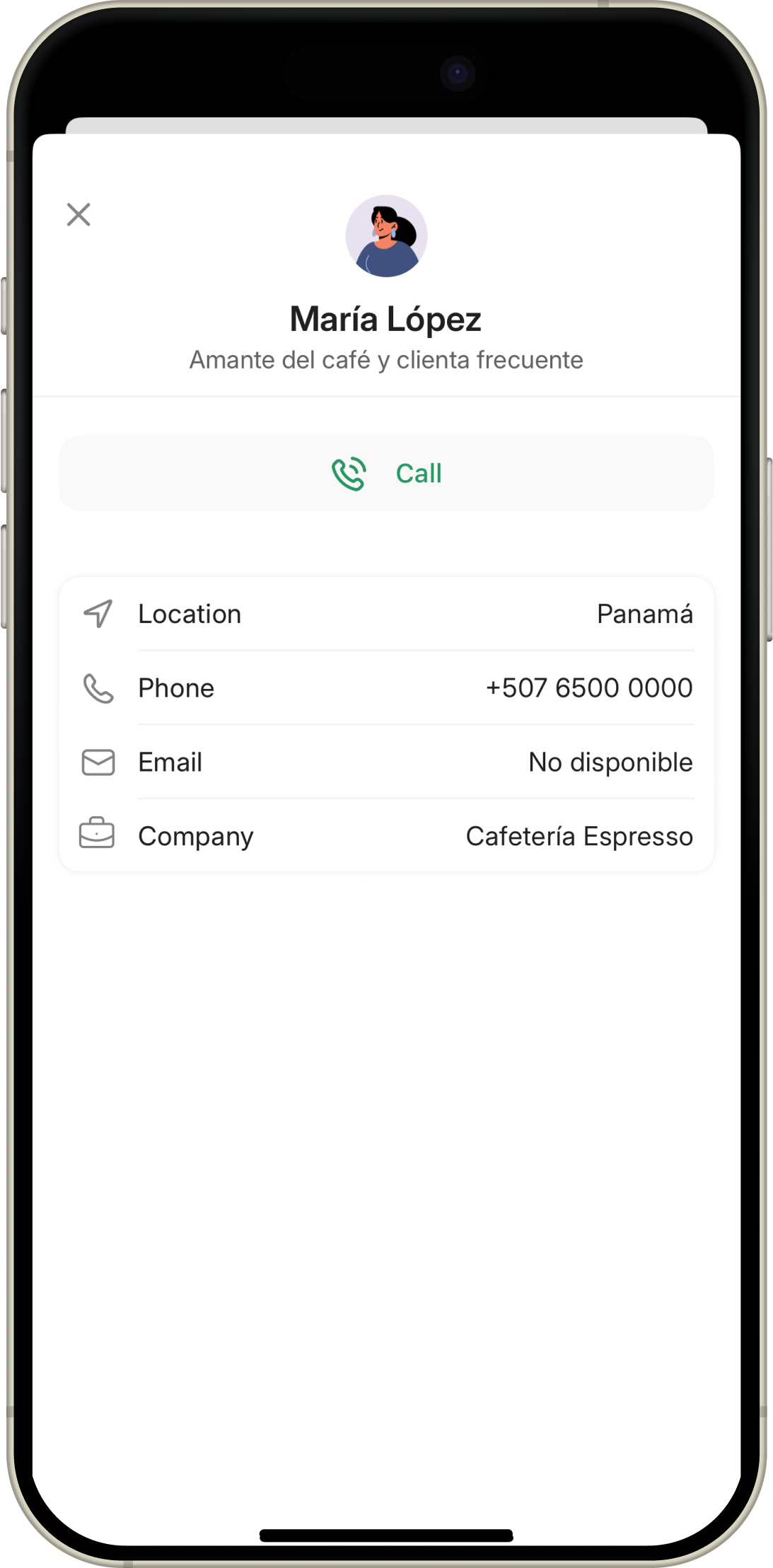 Interfaz de preferencias móvil de Zelta Chat mostrando perfil de usuario